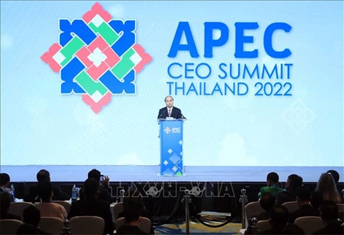 Chủ tịch nước Nguyễn Xuân Phúc phát biểu tại Hội nghị Thượng đỉnh doanh nghiệp APEC 2022